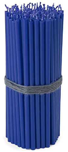 NKlaus Stabkerzen Paraffinwachs, 16cm, 5mm, 5,5 mm, 0,2mm, Blau, 100 Stück | Rußfrei; Tropffrei; Höhe: 160 mm; Gewicht: 400 G; Durchmesser: 5,5 mm