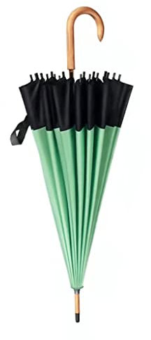VNABO Golfschirm Extra großer grüner Golfschirm mit Holzgriff Stockschirm im chinesischen Stil für Damen und Herren Outdoor-Stockschirme für Winddicht wasserdicht
