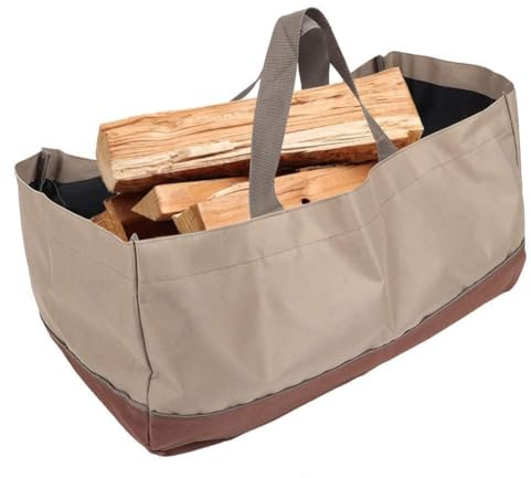 Cyrank Canvas Log Carrier Bag, Firewood Carrier Bag Canvas Firewood Tote Wood Carrying Fireplace Log Carriers Holders with Handles for Camping