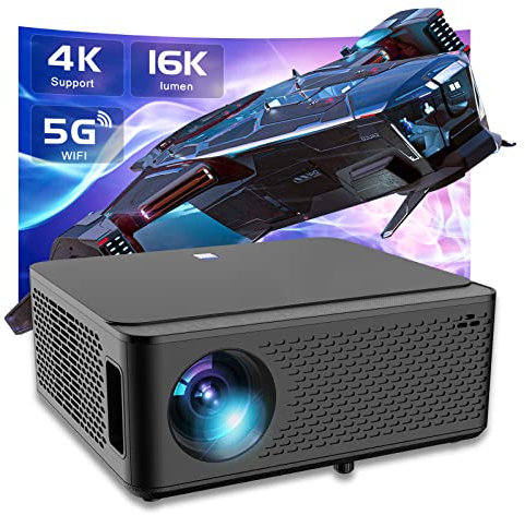 Proyector con WiFi 5G y Bluetooth, GINCSRI 20000L Full HD Nativo 1080P Portátil para Cine al Aire Libre, Soporte 4k, Corrección Keystone 4D y Zoom Infinito, Compatible con TV Stick/Teléfono/PC/PS5