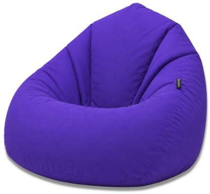 BuBiBag Sitzsack XXL Bodenkissen für Erwachsene & Kinder - Geeignet für Gaming oder Entspannen - Indoor wie Outdoor da er Wasserfest ist - mit EPS Perlen (Lila, XXL)