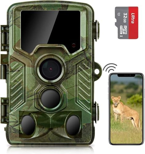 Coolifepro Caméra de Chasse 4K WiFi, Camera de Chasse Connectée Téléphone, 125° Grand Angle, Déclenchement 0,1s, 49 LEDs Infrarouges 850nm, Carte Mémoire 32Go Incluse-Mini