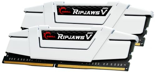 G.SKILL Ripjaws V Series DDR4 RAM 32GB (2x16GB) 3600MT/s CL18-22-22-42 1.35V Desktop Computer Memory UDIMM - White (F4-3600C18D-32GVW)