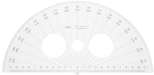 HOODANCOS Schüler-Geometrie-Mathe-Set 180 Grad Durchscheinende Winkelmesser Für Geometrische Messungen Winkelmesser Halbkreis-Winkelmesser Schüler-Mathe-Winkelmesser Für Winkelmessungen