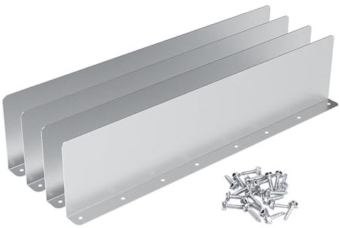 Gutter Valley Spritzschutz, Aluminium-Regenumlenker, gerader Dachrinnenschutz mit 32 Schrauben für Hausschindeldächer, Ecken, 40 x 9 x 2 cm, 4 Stück
