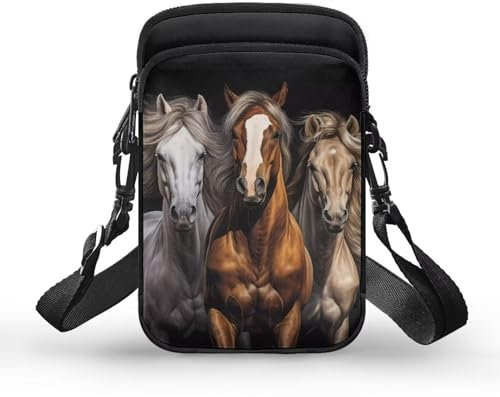 BYCHECAR Umhängetasche für Kinder, Freizeit, Reisen, Sport, Damen, Teenager, Mädchen, Kuriertasche, Handtasche, pferd, Einheitsgröße
