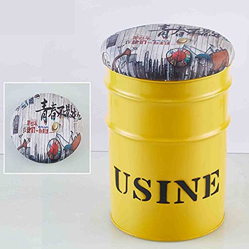 Miuxe Vintage Ölfass Hocker Barhocker Eiseneimer Aufbewahrung Metallhocker Ölfass Eimer Stuhl Retro Geschmiedete Nostalgische Dekorative Hocker Und Hocker