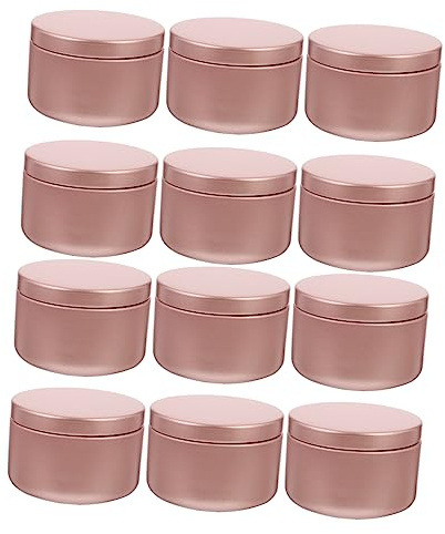 OATIPHO Lot de 12 Boîtes à Bougies 50 ML Compactes en Aluminium Mat, Pots à Bougie DIY Résistants et Légers, pour Fabrication de Bougies, Rangement de Petites Décorations, Voyage