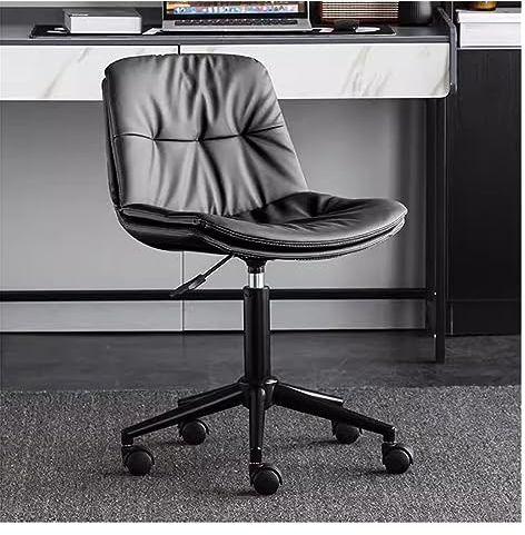 Generisch Bürostuhl, moderner armloser Schreibtischstuhl, höhenverstellbarer, drehbarer Computer-Arbeitsstuhl, Nähstühle aus Kunstleder mit Rollen, stilvoller Lounge-Waschtischstuhl (Color : Gray-1)