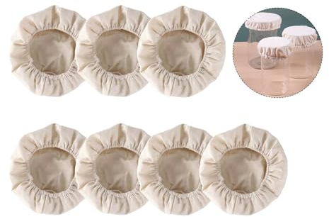 Acpetdr Fabric Lid for Yeast Fermentation Jar or Fermented Cheese, Fits 3-4 Inch Jar Mouth, 5-Piece Jar Fermentation Lid - Yeast Lid for Proofing - Yeast Bowl Lid