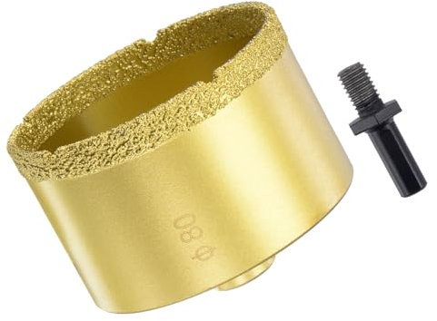 CoCud Diamond Drill Bits Set, 80mm Cutting Diameter, Brazed Diamond Core Drill Bits with M10 Arbor Adapter - (Applications: for Tile Ceramic Marble Stone Glass)
