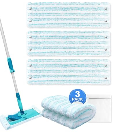 KEEPOW 3 Fundas de Repuestos para Leifheit Clean Twist XL / Combi XL | Microfibra, Reutilizables, Alta Absorción, Lavable, para Todo Tipo de Suelos, Fácil Montaje, Duradero, 49cm