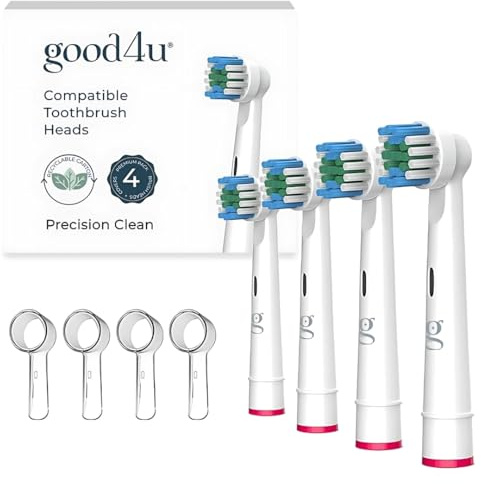 Good4u® - Recambios Cepillos Oral B – Pack de 4 Cabezales Compatibles con Cepillo Eléctrico Oral B – Cabezal Precisión Clean Repuesto Sin BPA