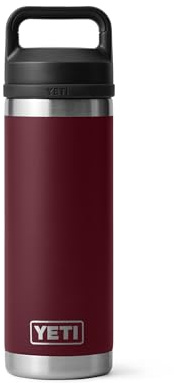 YETI Rambler 18 oz Bottle, Leakproof, Vacuum Insulated, Stainless Steel with Chug Cap, Wild Vine Red