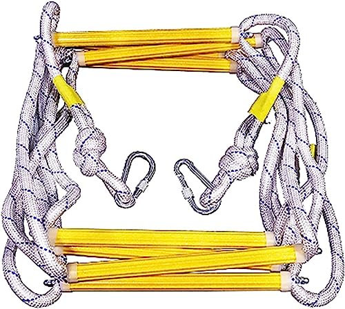 PNAJFUEL Sicherheitsleiter, Heim-Strickleiter, Not-Feuerleiter, Evakuierungsleiter Mit Haken/20M/65.6Ft