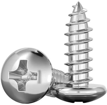 Aqxypas M2 M2.2 M2.5 Linsenkopf-Kreuzschlitz-Blechschrauben 304 Edelstahl Rundkopf-Blechschraube(M2.2x8mm 50pcs)