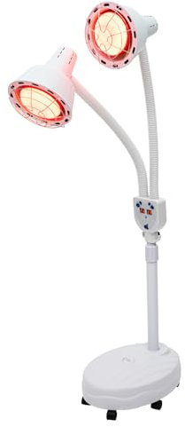 jiumxliu 275W Infrarotlampe Wärmelampe, 220V Doppelkopf Therapielampe, 360° Verstellbarer Infrarottherapie, Infrarotstrahler von Erkältungen und Muskelverspannungen 160 * 37cm