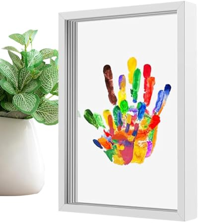 Handabdruck-Set für die Familie, Erinnerungs-Kit, Handabdruck-Set | Transparenter Holzrahmen, transparentes Kit für neue Eltern, für Heimdekoration nach der Geburt