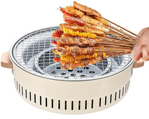 Tuxxjzm Barbecue coréen, grils au charbon de bois petits,Barbecue au charbon de bois portable Petit barbecue au charbon de bois | Barbecue pour l'intérieur ou l'extérieur, les réunions de famille, la
