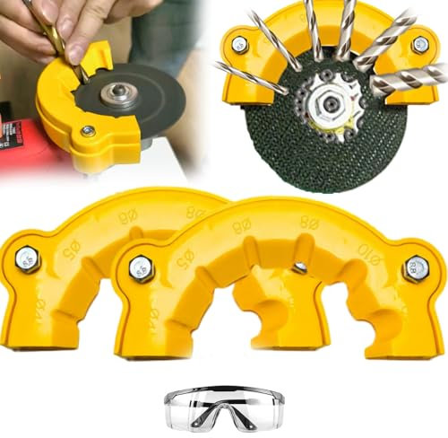QQXUAN Drill Bit Sharpener, Precision Drill Bit Sharpening Guide Tool, Drill Bit Grinding Attachment, Multi-Specification Drill Bit Grinding, Portable Angle Grinder Drill Bit Sharpener ﻿ (2pcs)
