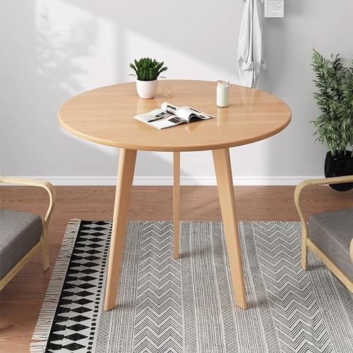 ZGFOZJGC Büro-Konferenztisch, 27,6 Kleiner runder Esstisch für 2, Holzküchen-Esstisch, rustikaler Holz-Esstisch, Mid-Century Modern-Küchentisch, 31,6 Zoll