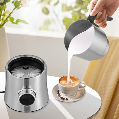 Montalatte elettrico 4 in 1, 500 W, 900 ml, per latte e freddo, lavabile in lavastoviglie, acciaio inossidabile, schiuma di latte, cappuccino, cioccolata calda