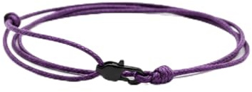 TRIPLE K&S Dünnes Wickel-Armband Herren & Damen mit Karabiner-Haken Verschluss Handmade - Maritimer Surfer Schmuck - Minimalistisches Stoff-Armband - 100% Wasserfest & verstellbar (Purple)