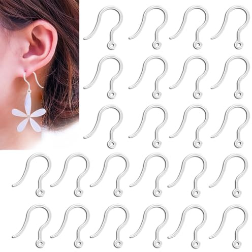 Ganci per orecchini in plastica trasparente, ipoallergenici, per orecchie sensibili e gioielli fai da te, 100 pezzi