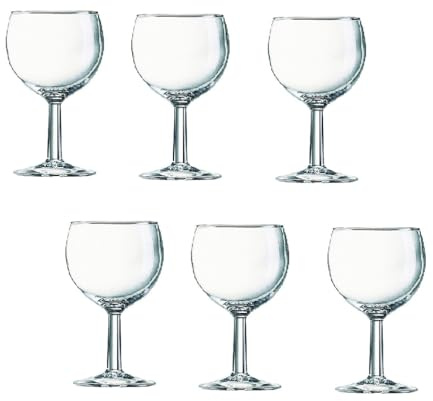 COSE DA CASA Set 6 Bicchieri Ballon Vetro Trasparente 22,4cl Per Caffè Latte Spumanti Liquori Cocktail e Vini