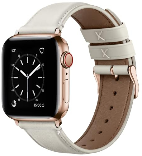 Fullmosa Kompatibelt med Apple Watch-armband 38 40 41 mm, äkta läderarmband för Apple Watch Series 9/8/7/6/5/4/3/2/1/SE/SE2, 42mm(S11/10) 41mm 40mm 38mm, Läder, Ej tillämpligt