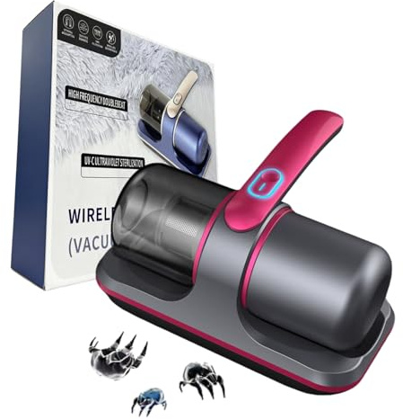 bergxperten Mitelipik - Aspiradora de colchón con luz UV de mano con luz UV-C, 100 W, potencia de succión de 10.000 Pa, elimina eficazmente el 95% de los ácaros del polvo, limpiador de colchones