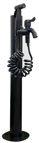 Générique Colonne d'eau Verticale pour Jardin en Acier Inoxydable 304 - Support de Tuyau autoportant avec Robinet verrouillable, Distributeur d'antigel extérieur, Fontaine d'arrosage et de Lavage