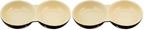 Nobby Katzen Keramik Doppelnapf CAT, schwarz/beige 22 x 11,5 x 3,5 cm, 1 Stück (Packung mit 2)