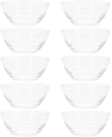 Angoily Tazones de Vidrio Apilables 10 Piezas para Postres y Pudin Transparentes Mini Cuencos para Uso en Restaurantes