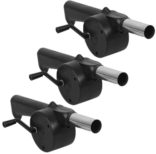 MAGICLULU Lot de 3 Souffleurs Manuels pour Barbecue et Camping, Ventilateurs Portatifs en Métal et Plastique Résistants, Compacts et Légers, Souffleurs D’air Extérieurs pour Feu de Camp