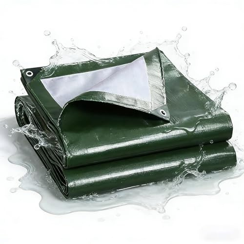 Tarp Sheet Cover 150 x 360 cm Uv Tear Resistant Camping Ground Sheet Waterproof, Weatherproof for Camping, Garden, Greenhouse, Outdoor Furniture, Trailers & Sheds, Army Green
