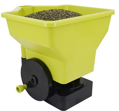 Esparcidor manual de abono manual, ideal como sembradora manual para distribuir uniformemente semillas de hierba y sal en aceras, terrazas y huertos – Accesorios de jardín eficientes