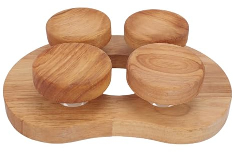 Yosoo Health Gear Sauna-Kopfstütze aus Holz, Drehbares Scheibenkissen Zur Linderung von Nacken- und Schulterschmerzen, Entspannung, Heim-Spa-Zubehör