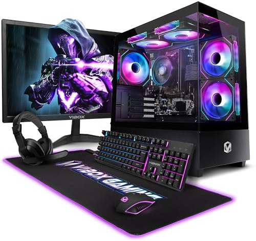 VIBOX VI-212 PC Gamer Complet • 22 Écran • AMD Ryzen 3 3200G 4 cœurs • Radeon Vega 8 • 16 Go RAM • 1 to SSD • Linux OS • WiFi