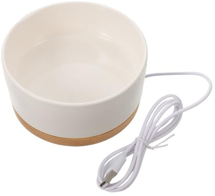 Ciotola Termica in Ceramica per Gatti 350ml Bianca | Set Ciotola, Pp, Riscaldamento Uniforme, per Casa e Uso Interno, per Gatti e Cani Piccoli