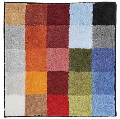 Kleine Wolke Badteppich CUBETTO Multicolor 60 x 60 cm | OEKO-TEX zertifiziert, rutschhemmende Unterseite, für Fußbodenheizung, maschinenwaschbar, 100% Polyacryl