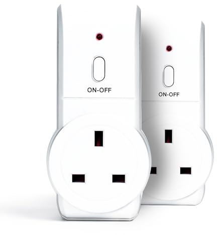 STATUS Remote Control Socket | White Remote Control Plug UK | Pack of 2 | SREMSOC2PK3