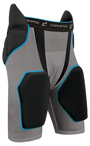 Champro Tri-Flex Integrated Football Girdle with built in Hip-Tail and Thigh Pads ADULT BLACK LARGE