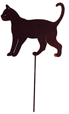 Crispe home & garden Gartenstecker Edelrost - laufende Katze klein - Höhe 18 cm