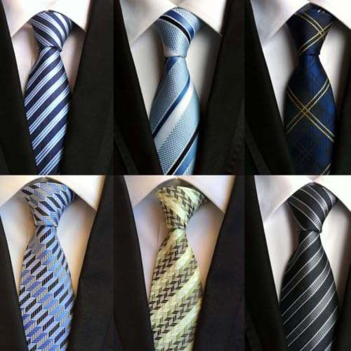 WeiShang Lot 6 PCS Classic Men's Tie Necktie Woven JACQUARD Neck Ties