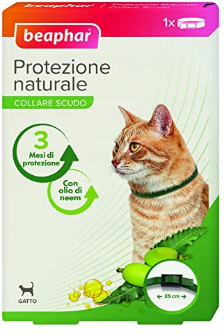 Beaphar Natürlicher Schutz, verstellbares Katzenhalsband mit Neemöl, bis zu 3 Monate, 35 cm