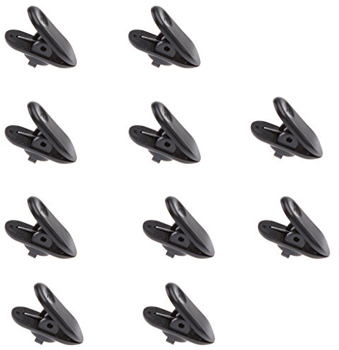 Sharplace 10 Stück Kopfhörerkabel Clip, Kopfhörerkabel Clip, Kunststoff Kopfhörerkabelhalter, 360° drehbare Mikrofonkabelklemme, Kopfhörerkabel Bekleidungsclip für Headset Clip de solapa Mic, Schwarz