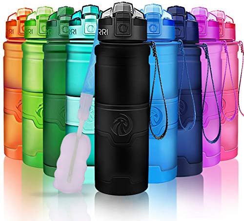 ZORRI Bottiglia d'Acqua Sportiva Senza BPA - Riutilizzabile Borraccia in plastica tritan 700ml/24oz, Ideale Bottiglie per Bambini, Scuola, Ufficio, Bici, Calcio, Fitness, Yoga a Prova