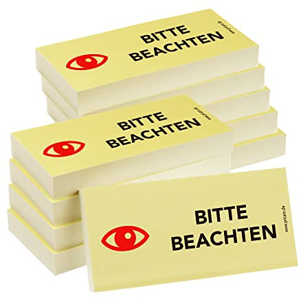 PRICARO Haftnotizen Bitte beachten, 100 Blatt, 10 Stück