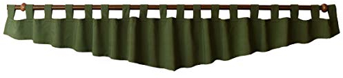 Querbehang Hetty grün unifarben | Deko-Behang aus hochwertigem Webstoff mit Schlaufen | gepflegt-rustikaler Landhaus-Stil für Küche, Esszimmer, Gästewohnung, Kaminzimmer H x B 40 x 200 cm
